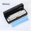 10-Hole Harmonica Key of C with Case | Beginner Gift Beginner Harmonica Axl Silver