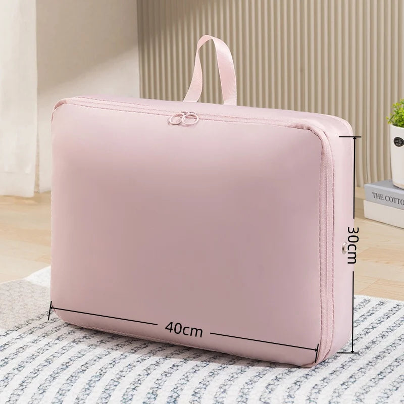 Large Capacity Clothes & Quilt Storage Organizer Bag Clothes Storage Bag Axl Pink