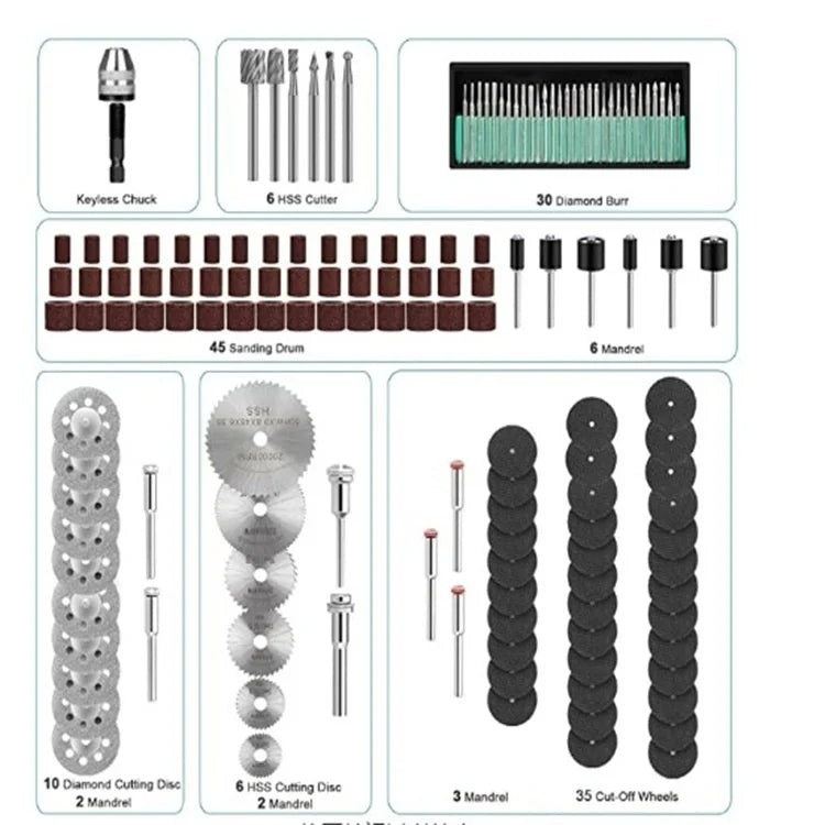 147-Pc Variable Speed Rotary Tool Kit – Grind, Polish & Engrave Rotary Tool Kit Axl