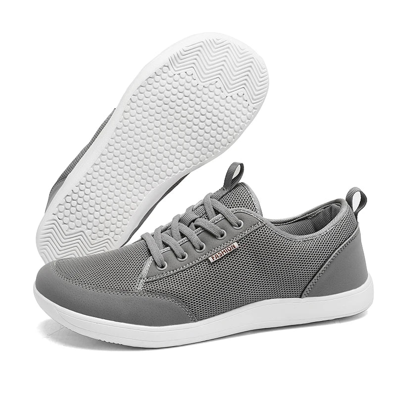 ZULIWAGN Men's Breathable Mesh Walking Shoes | Wide Fit Men's Walking Shoes Axl Gray 40