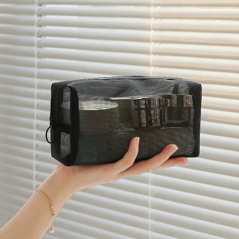 Mesh Clear Cosmetic Bag – Travel Makeup & Toiletry Organizer Cosmetic Organizer Bag Axl