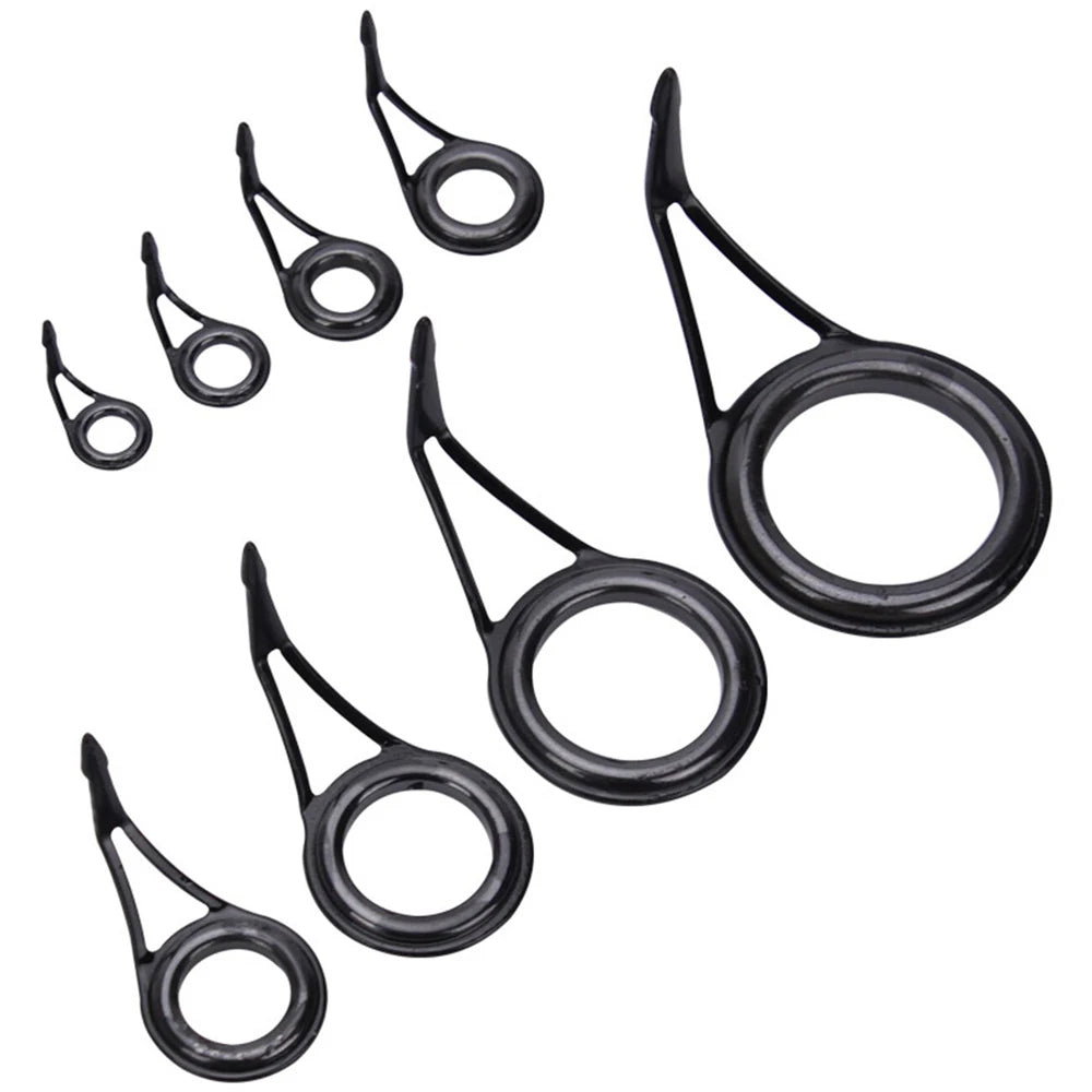 Stainless Steel Fishing Rod Guide Rings – 8 Sizes (6#–30#) Fishing Rod Guide Axl 8pcs