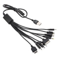 10-in-1 Multi Charging Cable – 10 Port USB Multi Connector Multi USB Cable Axl black