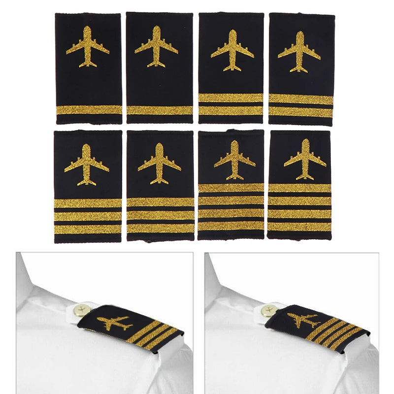Pilot Uniform Epaulettes – Shoulder Rank Badges, 1 Pair Uniform Epaulettes Axl