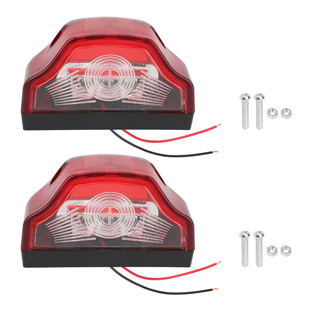 LED License Plate Lights for Truck & Trailer – 12V-24V 2Pcs E9 License Plate Light Axl Cold White