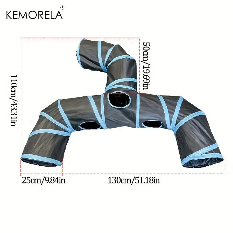 KEMORELA Foldable T-Cross Cat Tunnel Indoor Play Toy Cat Play Tunnel Axl