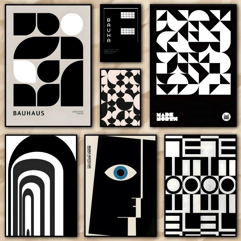 Black & White Abstract Canvas Wall Art | Modern HD Print Poster Canvas Wall Art Axl