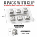 Titanium Stainless Steel Reusable Ice Cubes Set with Tongs Whiskey Stones Set Axl 6 Pack with Clip