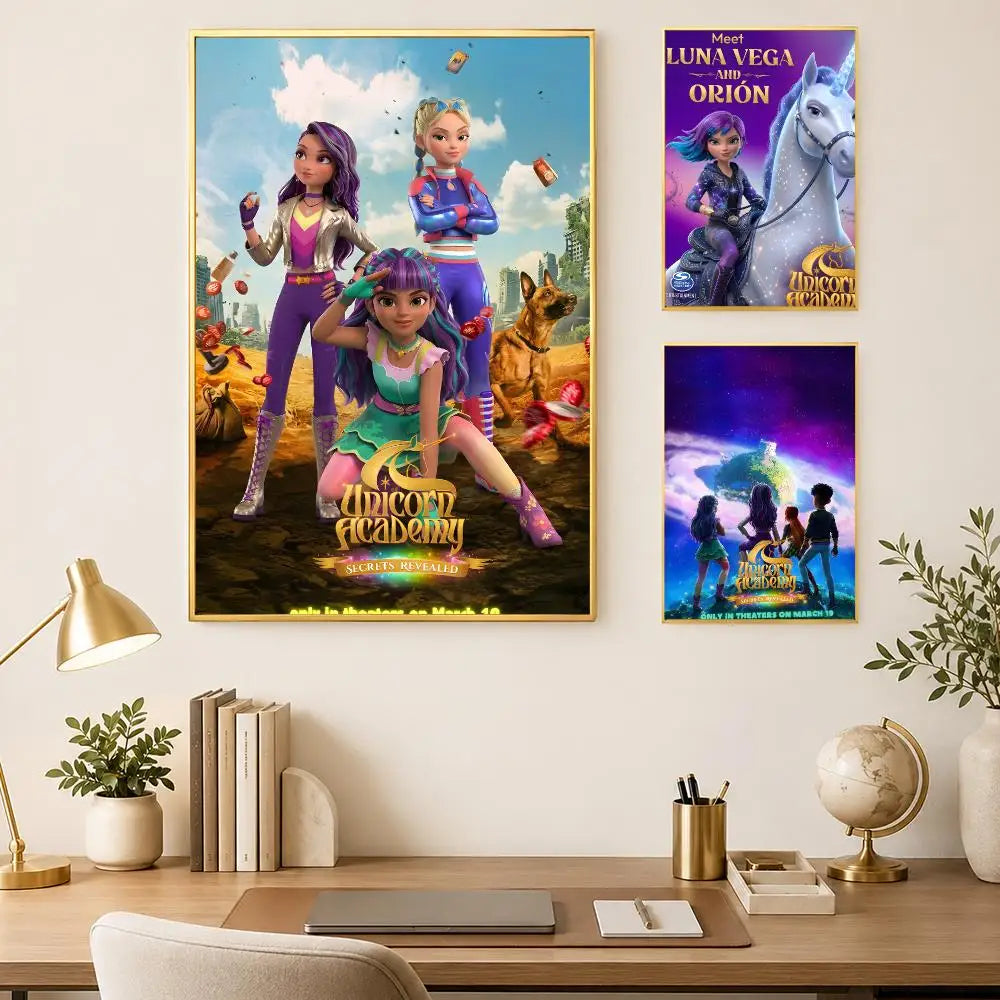 Unicorn Academy Self-Stick Wall Poster – Waterproof HD Decor Wall Art Poster Axl