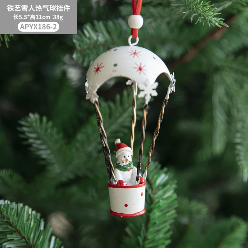 Christmas Hot Air Balloon Iron Ornament | Tree Pendant Christmas Tree Ornament Axl