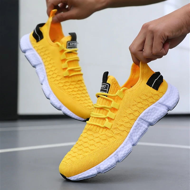 Men's Yellow Knit Running Sneakers – Lightweight & Breathable Men's Running Sneakers Axl YELLOW 42