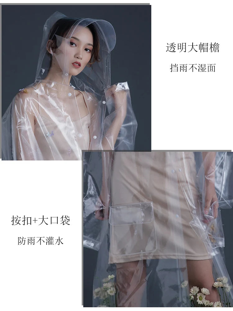 Clear Waterproof Raincoat – Transparent Plastic Rain Poncho Waterproof Rain Poncho Axl