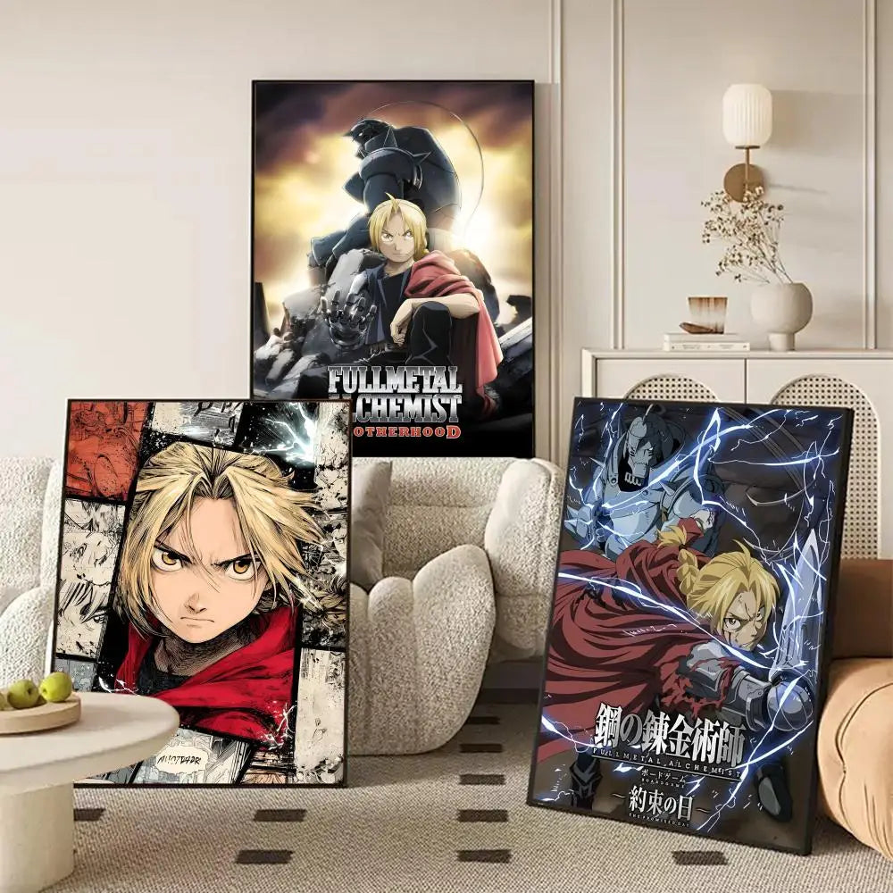 Fullmetal Alchemist Self-Adhesive Poster | Anime Wall Art Sticker Anime Wall Poster Axl