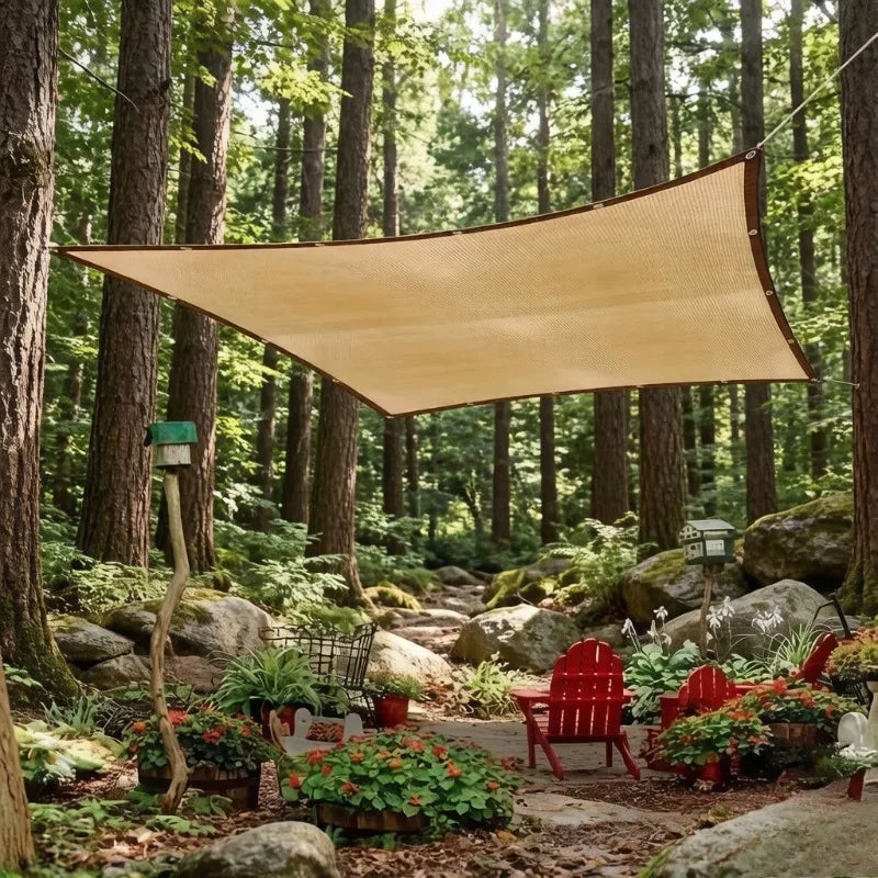 Heavy-Duty PE Sun Shade Sail – UV Block Beige Patio Net Sun Shade Sail Axl