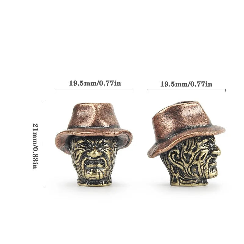 Vintage Hat Man Brass Paracord Bead – Copper Knife Bead Pendant Paracord Bead Axl A
