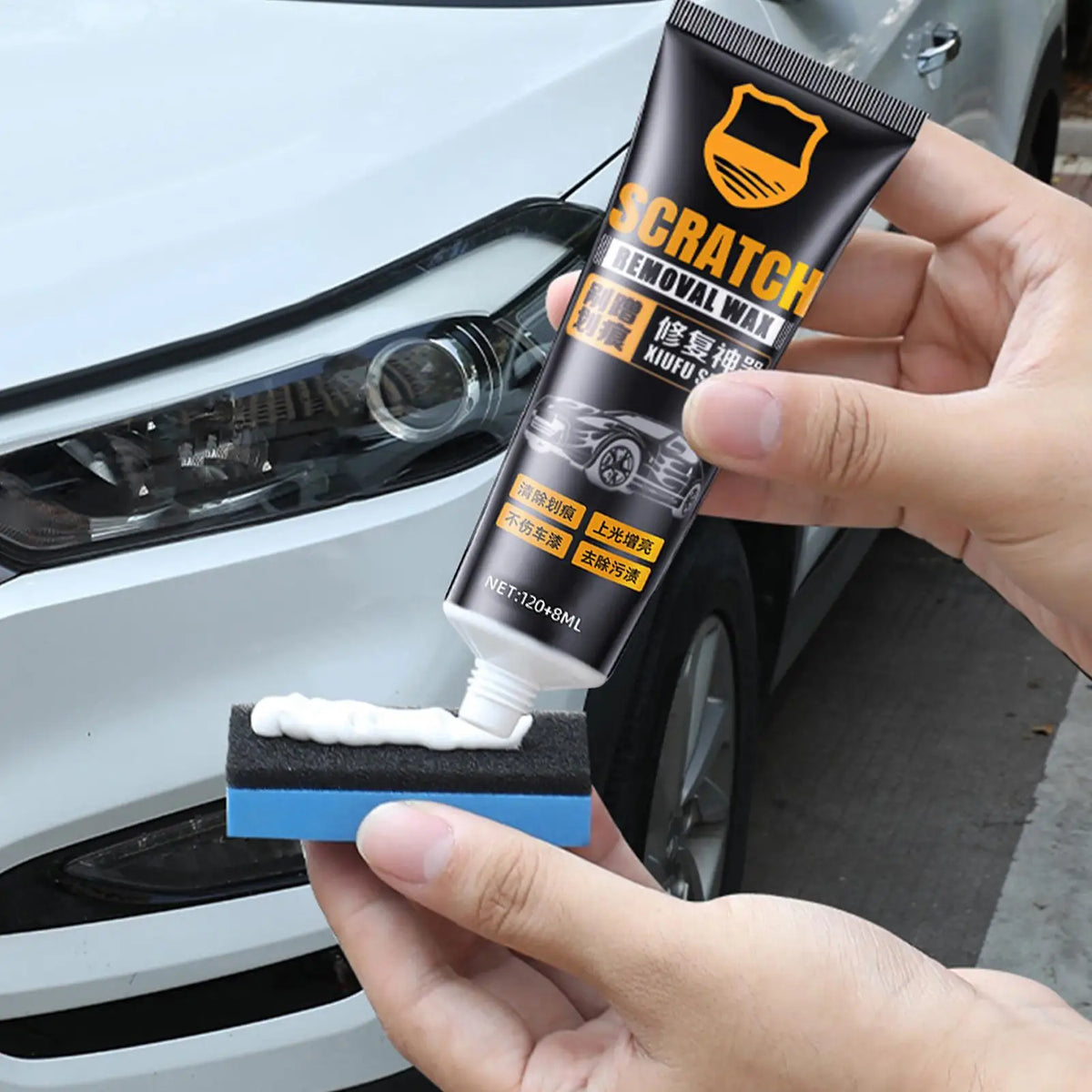 Car Scratch Repair Wax 128ml – Paint Restorer with Sponge Car Scratch Repair Wax Axl