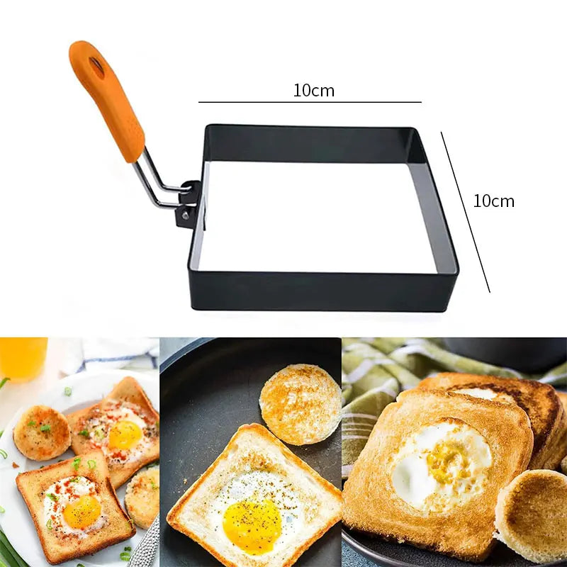 Square Egg Rings 4" – Non-Stick Stainless Steel Pancake Molds Egg Cooking Rings Axl