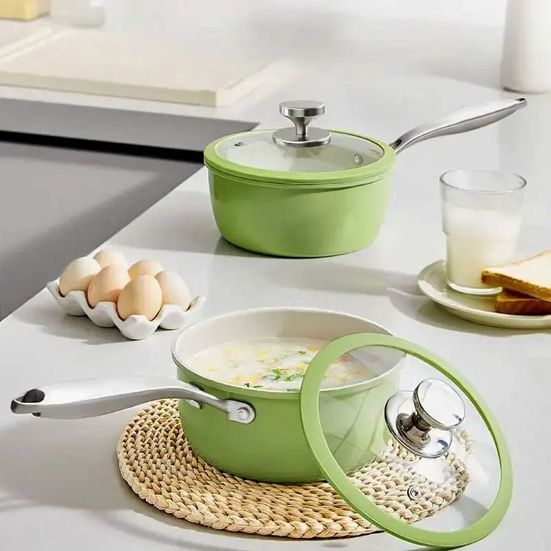 PGY Ceramic Nonstick Saucepan with Lid | 16/18/20cm All Cooktops Ceramic Nonstick Saucepan Axl