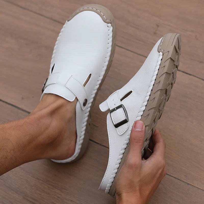 Women's Closed-Toe Anti-Slip Flat Slippers – Indoor & Outdoor Flat Slippers Axl WHITE 42
