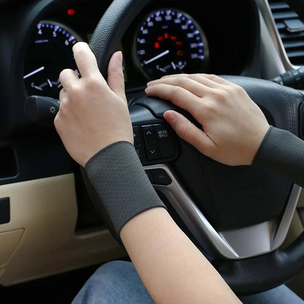 Ice Silk Arm Sleeves – Unisex UV Sun Cover for Cycling & Running Cycling Arm Sleeves Axl grey 12cm