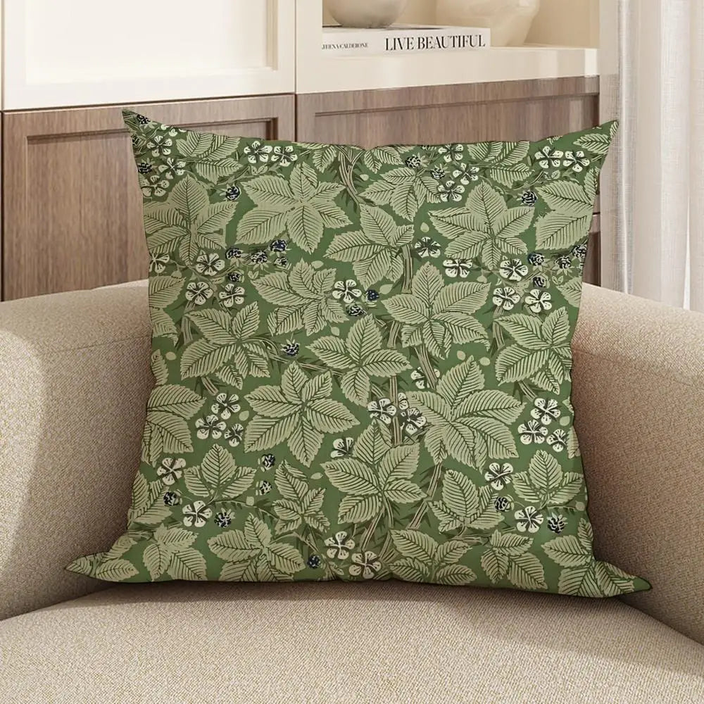 William Morris Linen Cushion Cover – Sofa, Bed & Chair Décor Linen Cushion Cover Axl White5 45X45cm