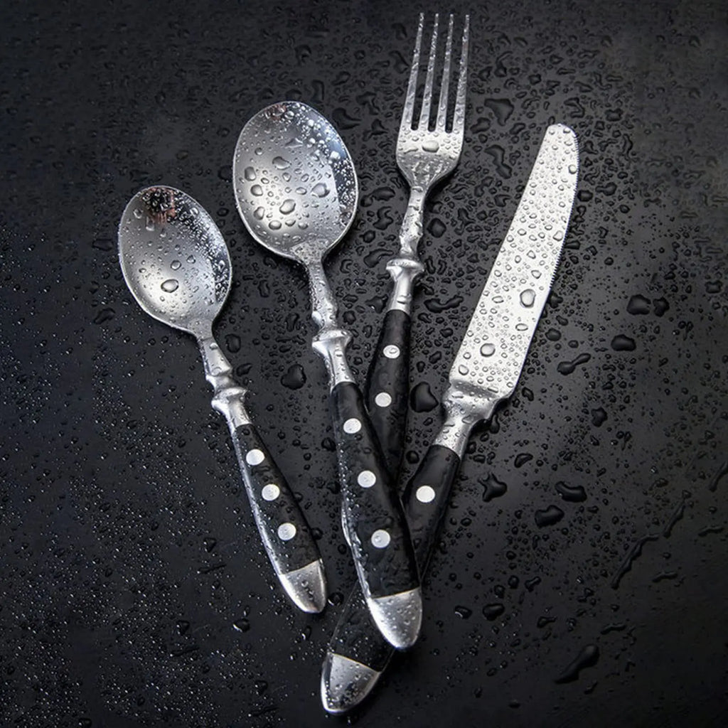 Western Stainless Steel Cutlery Set – Knives, Forks & Spoons Cutlery Flatware Set Axl
