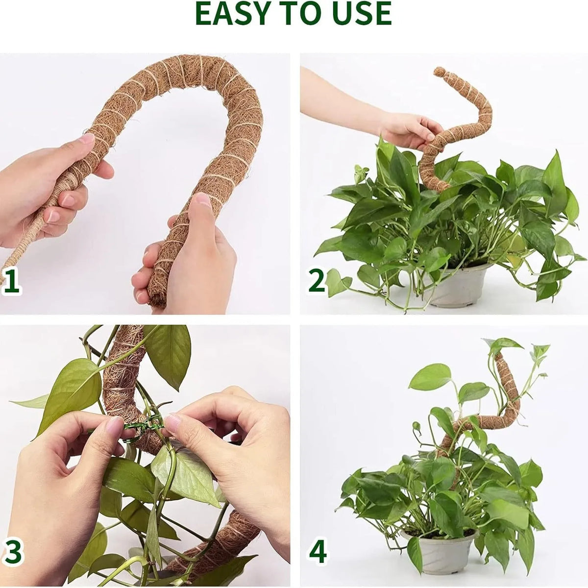Bendable Moss Coir Pole – Coconut Fiber Climbing Plant Support Plant Climbing Support Axl