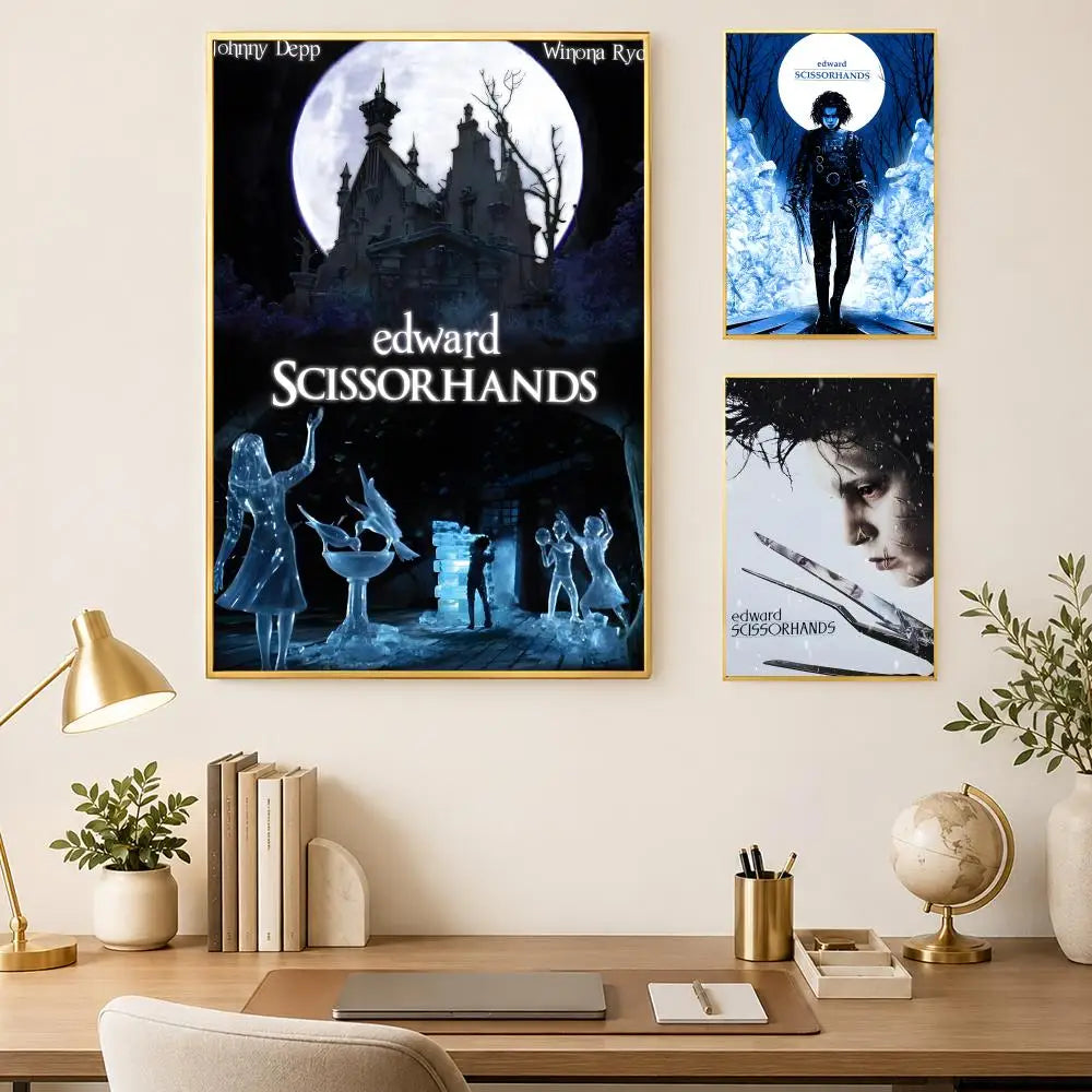 Edward Scissorhands Poster – Self-Stick HD Waterproof Wall Art Movie Wall Poster Axl