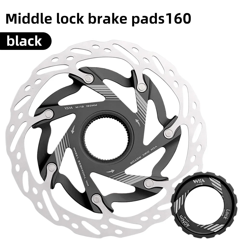 VXM 160mm Center Lock Disc Brake Rotor – CNC Aluminum MTB Disc Brake Rotor Axl Black 160mm