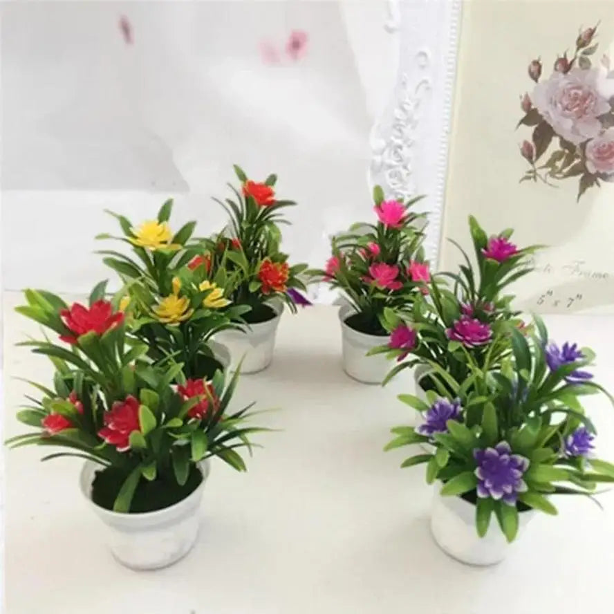 Multi-Color Artificial Lotus Flower with Pot | Home Decor Artificial Flower Decor Axl