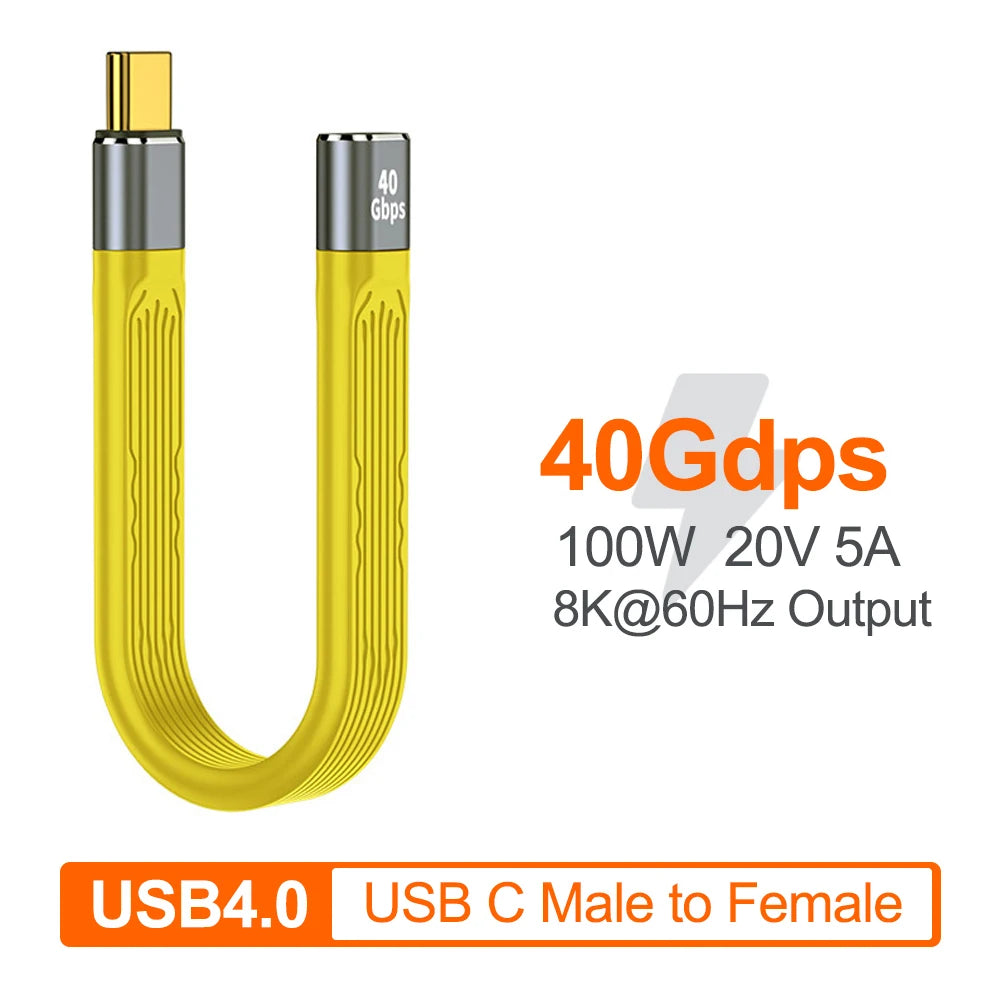 USB 4 Cable 40Gbps USB-C to C 100W PD 8K 60Hz Short 13.8cm USB-C Data Cable Axl C to C 40GB MF