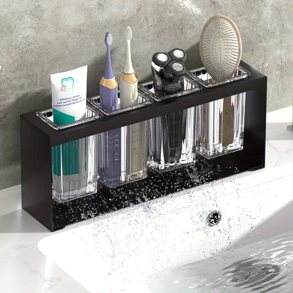 Bathroom Toothbrush & Toothpaste Holder with Drainage Toothbrush Holder Axl