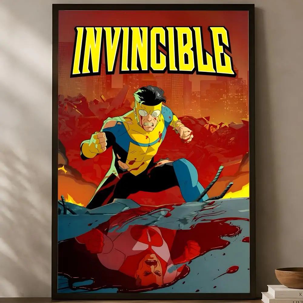 Invincible Animation HD PVC Wall Poster – Self-Stick Decor Wall Art Poster Axl White25 15X20cmNoframe