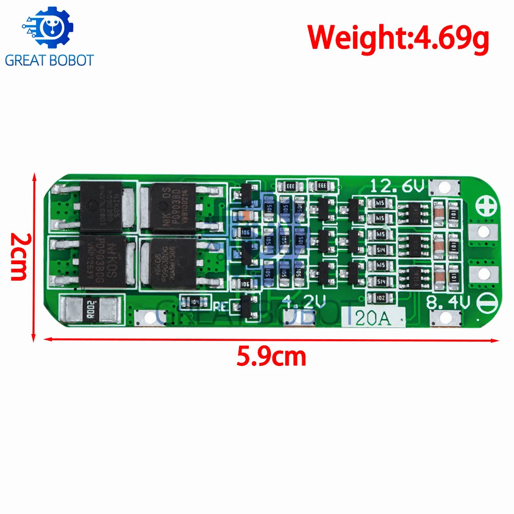 3S 20A BMS PCB 12.6V Li-ion Battery Protection Module Battery Protection Module Axl