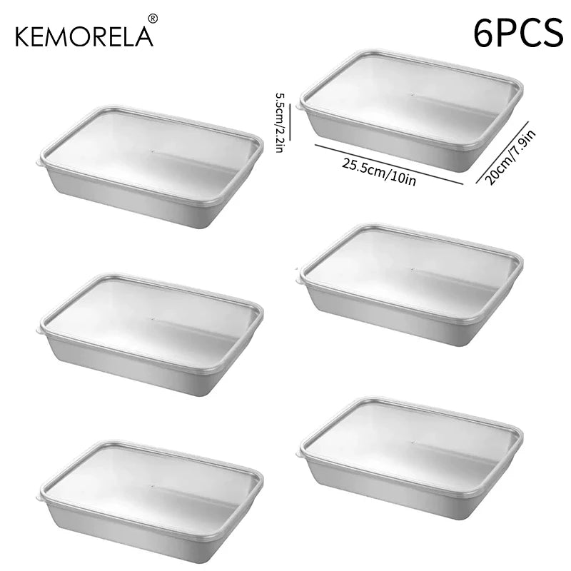 Stainless Steel Food Storage Containers Set with Lids | 1–6 PCS Food Storage Containers Axl 6PCS