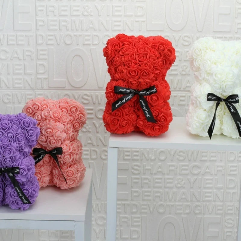 Rose Bear Foam Flower Bear Gift – 20cm Eternal Rose Bear Decorative Rose Bear Axl