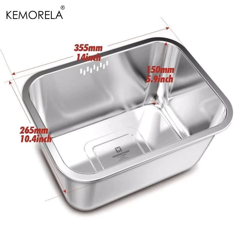 10L Stainless Steel Dishpan – Large Portable Washing Basin Kitchen Washing Basin Axl