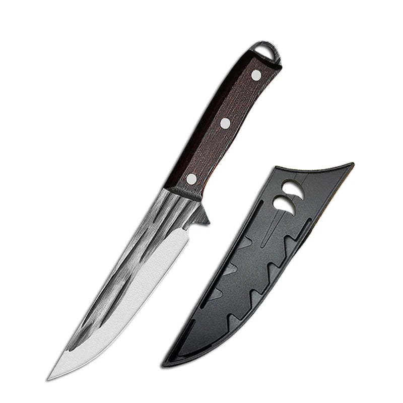 Stainless Steel Boning Knife with Wood Handle & Sheath Boning Knife Axl B