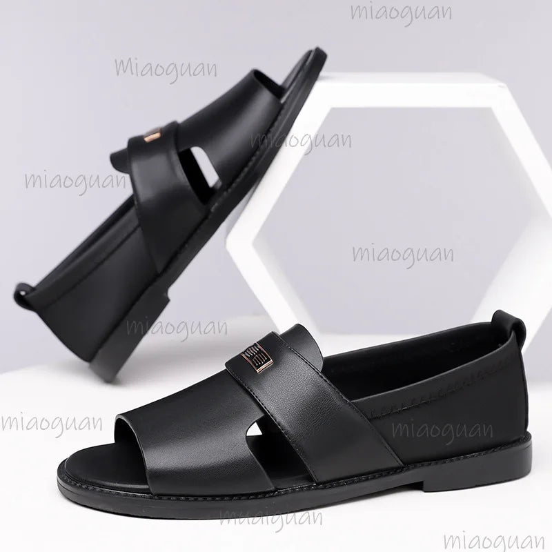 Plus Size Men's Roman Sandals Sizes 38–48 | Leather Slip-On Men's Sandals Axl
