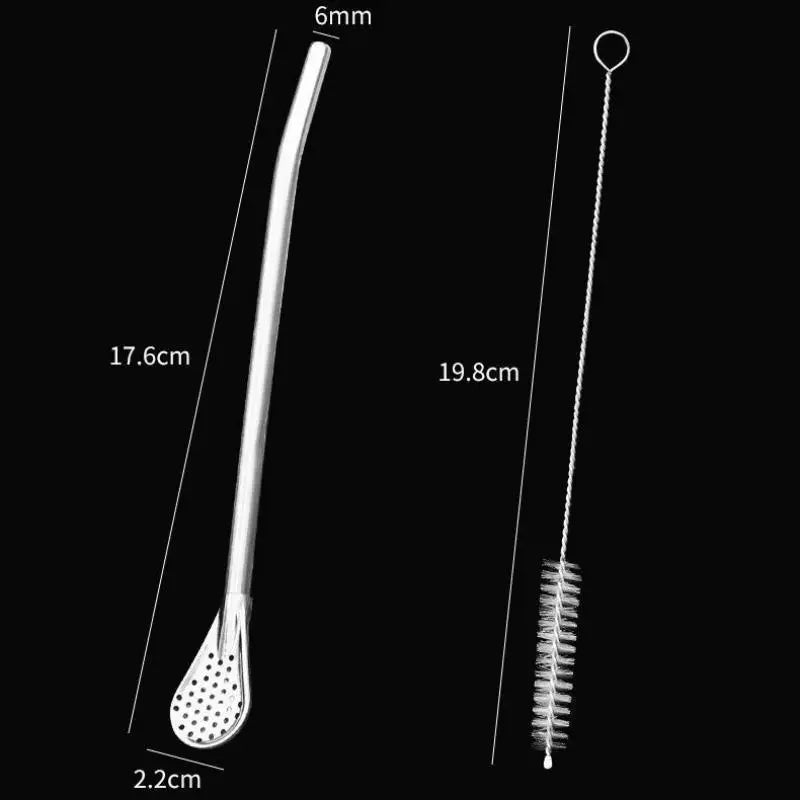 Stainless Steel Bombilla Yerba Mate Straws with Filter | 2/4/6 Pack Reusable Drink Straws Axl