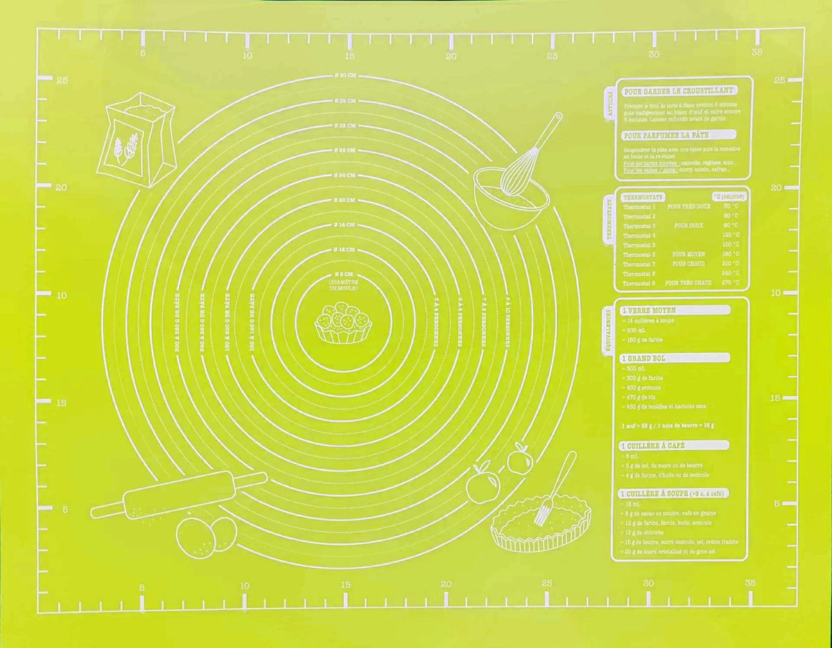 Extra Large Silicone Baking Mat 45x60cm | Non-Stick Dough Mat Silicone Baking Mat Axl Green 45x60cm