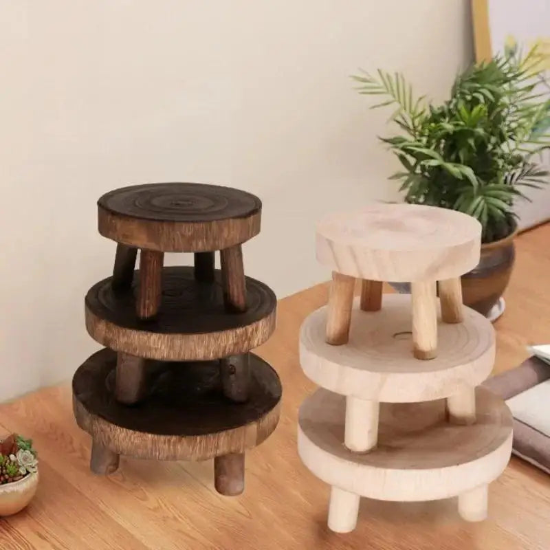 Wooden Plant Stand – Solid Wood Flower Pot Holder S/M/L Wooden Plant Stand Axl