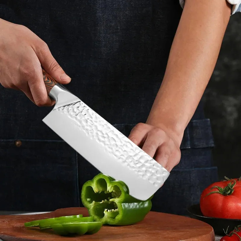 Stainless Steel Cleaver Knife – Wood Handle Butcher Kitchen Kitchen Cleaver Knife Axl