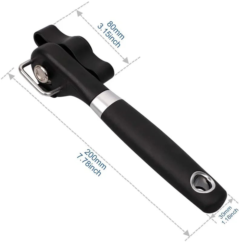 Smooth Edge Can Opener – Safe Cut Stainless Steel Handheld Can Opener Axl black