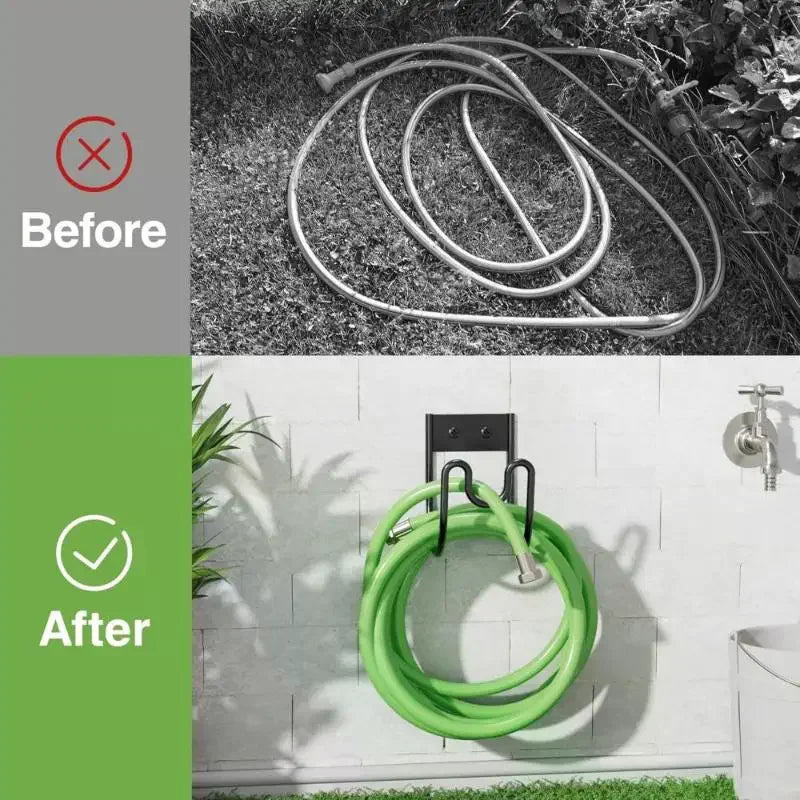Wall Mounted Garden Hose Hanger – Rustproof Iron Rack Garden Hose Hanger Axl