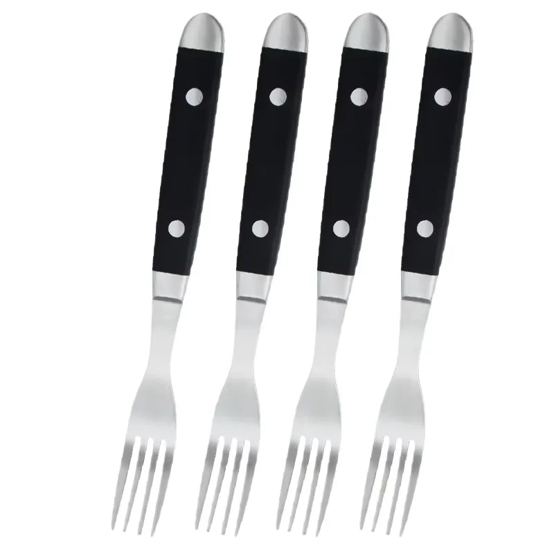 COOKCRAZE Black Stainless Steel Cutlery Set – Dishwasher Safe Cutlery Flatware Set Axl 4 pcs fork