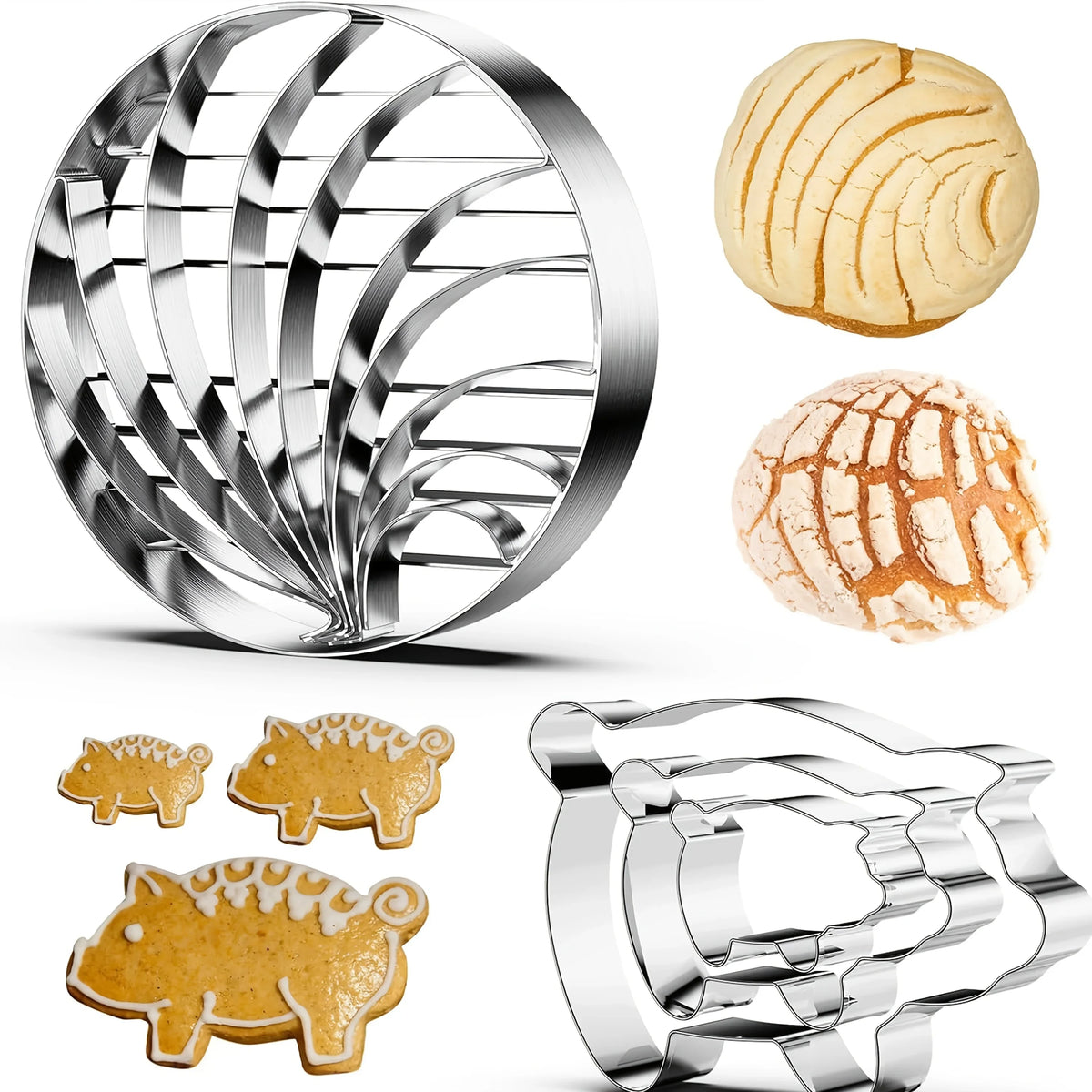 Double-Sided Mexican Bread Mold – Pig & Conch Cookie Cutter Bread & Cookie Mold Axl