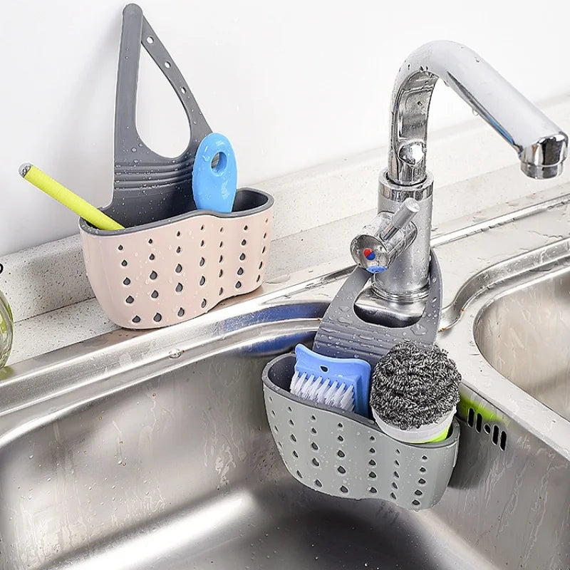 Snap-On Sink Draining Hanging Bag – Kitchen Sponge Holder Sink Sponge Holder Axl