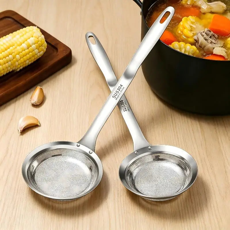 316 Stainless Steel Fine Mesh Skimmer Spoon | Fat & Foam Strainer Kitchen Skimmer Spoon Axl