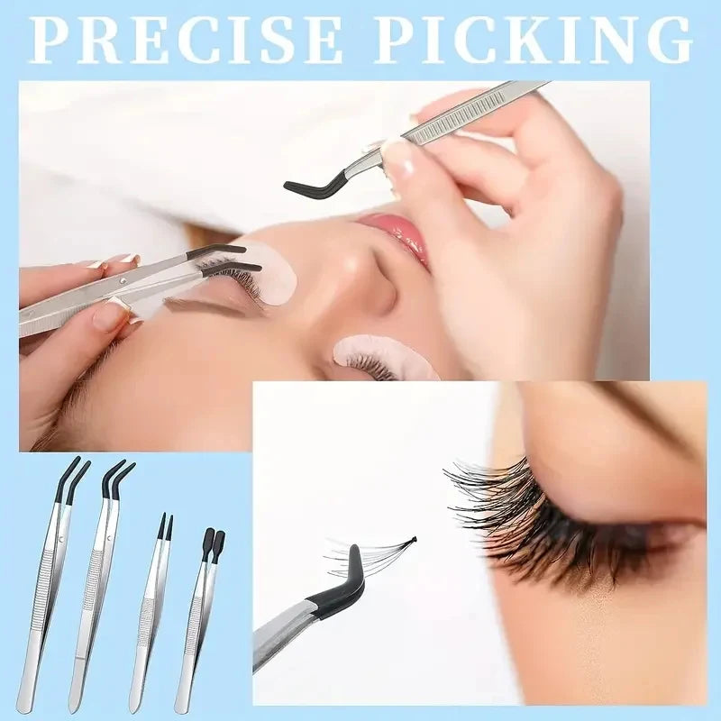 Precision Silicone Coated Tweezers – Flat & Bent Tip, Non-Marring Precision Tweezers Axl